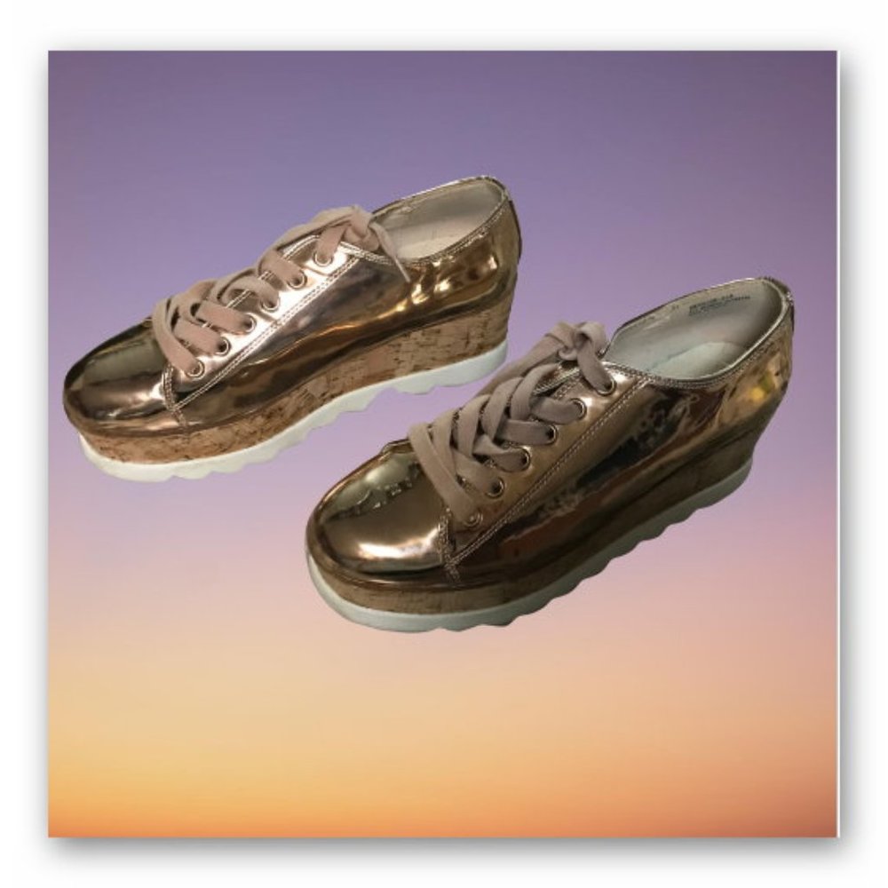 Rouge Helium platform pink iridescent tie shoes - Picture 5 of 12